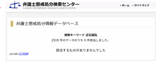 近石誠弘の懲戒処分