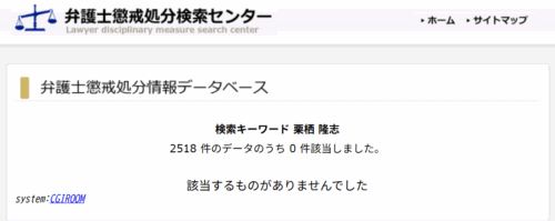 栗栖隆志の懲戒処分