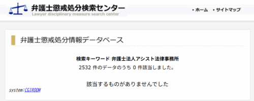 アシスト法律事務所の懲戒処分