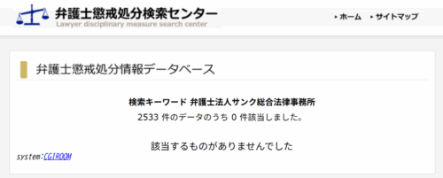 サンク総合法律事務所の懲戒処分