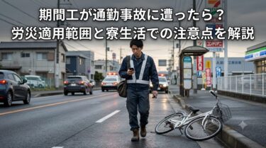 期間工が通勤事故に遭ったら？労災適用範囲と寮生活での注意点を解説